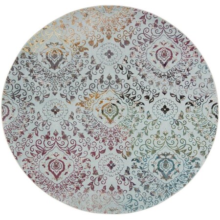 Safavieh Aria Power Loom Woven Round Rugs; Blue & Multi Color - 6 ft.-5 in. x 6 ft.-5 in. ARA172B-6R